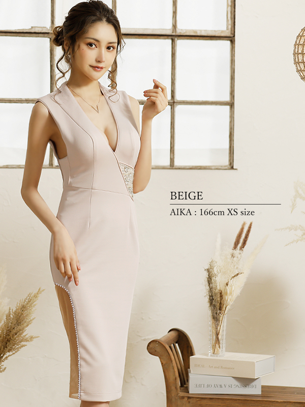 XSサイズあり【Veautt/ヴュート】【OF05】ビジュー/ スリット/ シアー