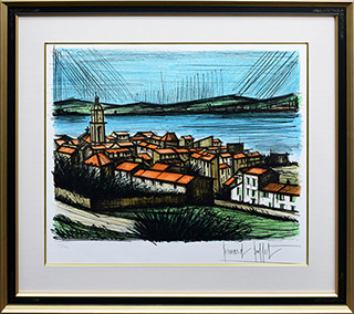 ベルナール ビュッフェ サンマルタンの橋 額縁 インテリア アート