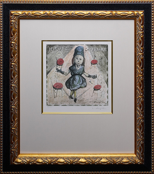 藤田嗣治作品紹介｜四十雀：オートクチュール（サイン有）｜銀座の絵画