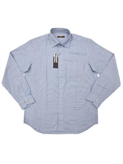 ARAMIS(アラミス）高級綿生地使用/日本縫製/小チェック/ブルー/中肉