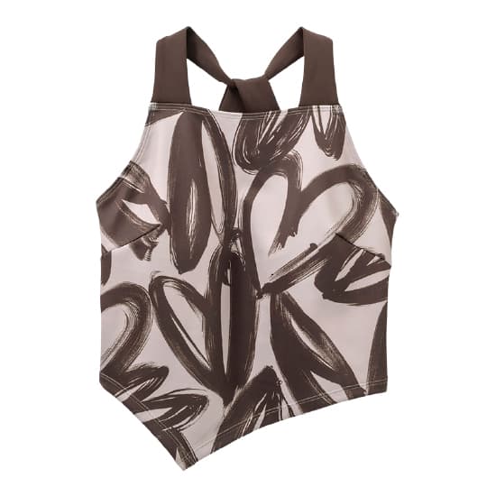 スカーラ ハートプリントホルダーネックブラトップ S 新品未使用 LAVA