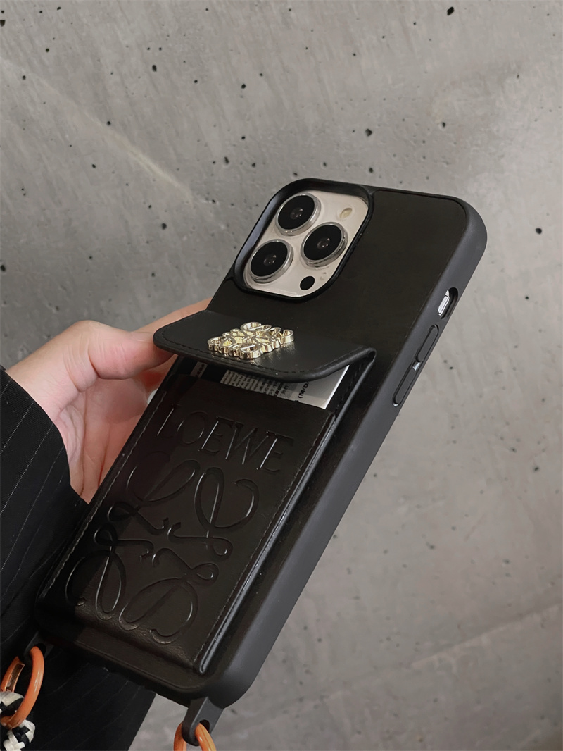 ロエベ iphone16/15pro ケース スマホ ショルダー iphone14/14pro