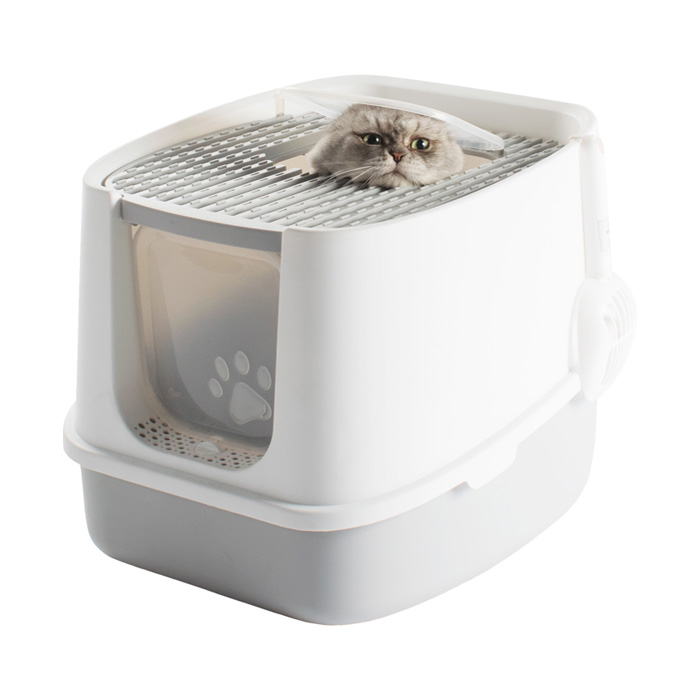 ツードア猫トイレ SR-TCT01-GY グレー | SunRuck