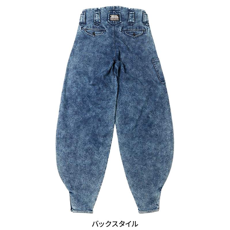 鳶服の通販 デニムニッカズボン細身超超ロング八分 寅壱TORA 8922-448