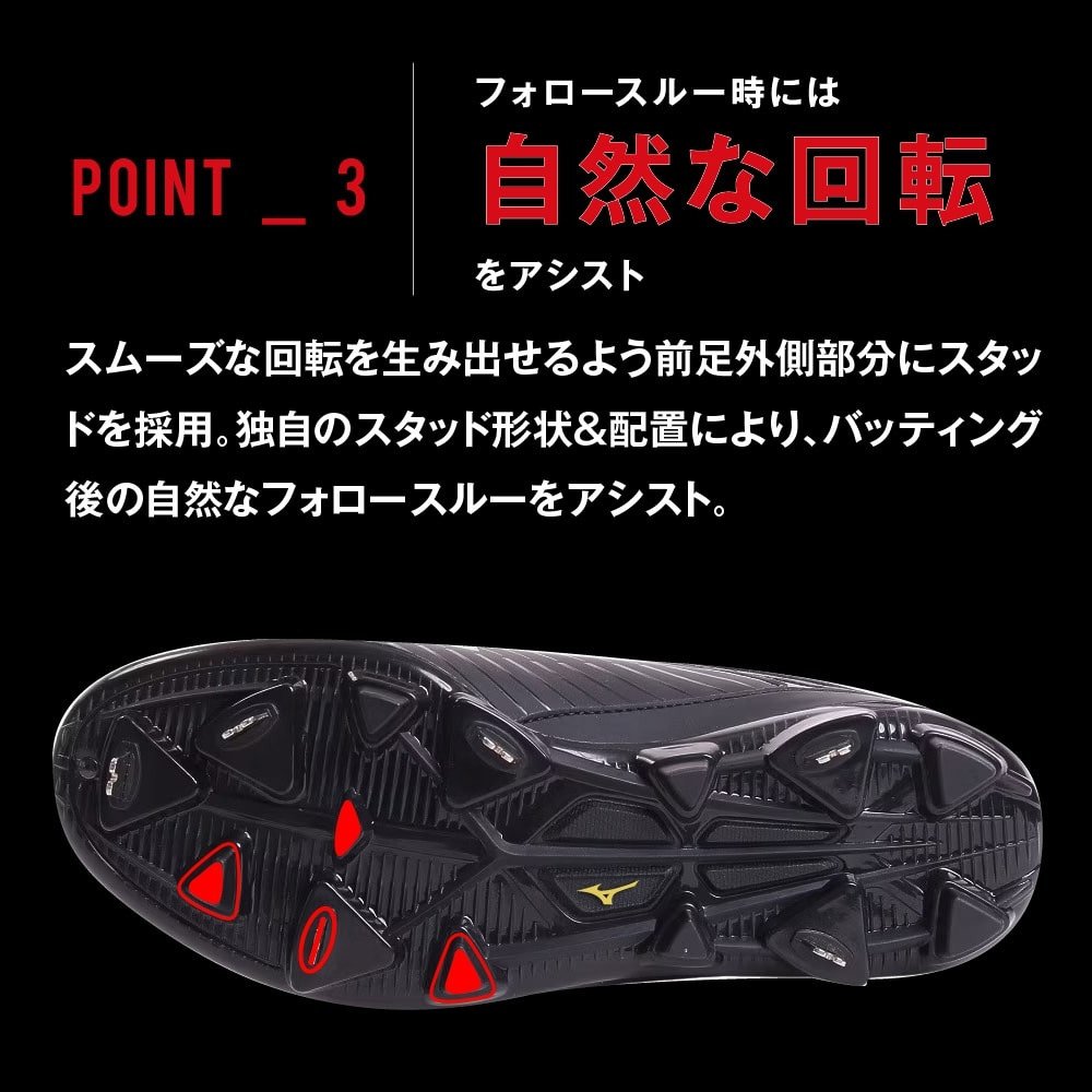ミズノ（MIZUNO）（メンズ）野球スパイク ミズノプロ 黒 金具 一般 PS2