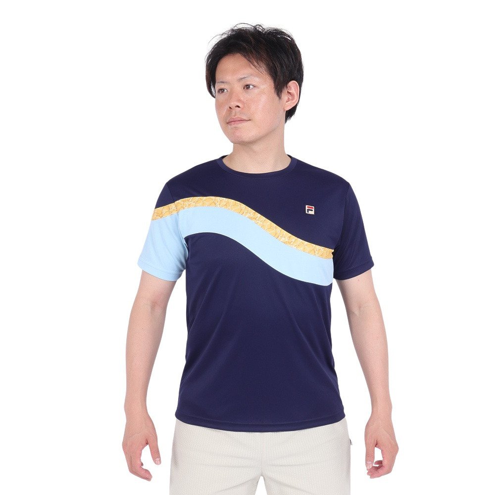 フィラ（FILA）（メンズ）テニスウェア ゲームシャツ 波間プリント