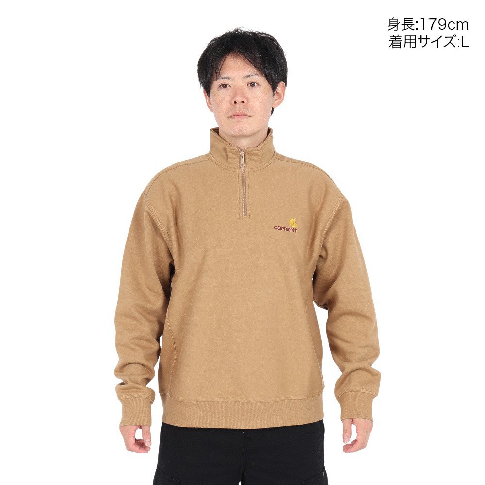 カーハート（CARHARTT）（メンズ）ハーフジップ アメリカン スクリプト
