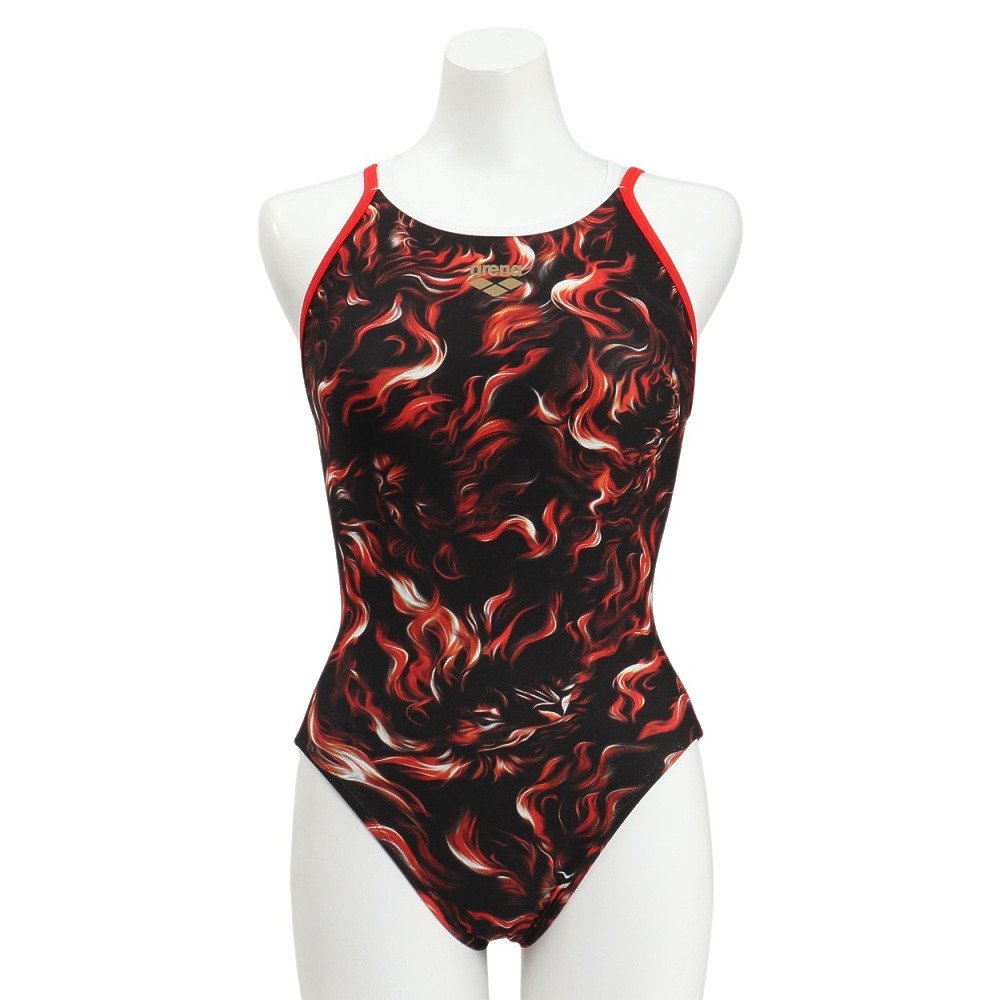 アリーナ（ARENA）（レディース）競泳水着 水泳 タフスーツ 黒×赤 S-LL