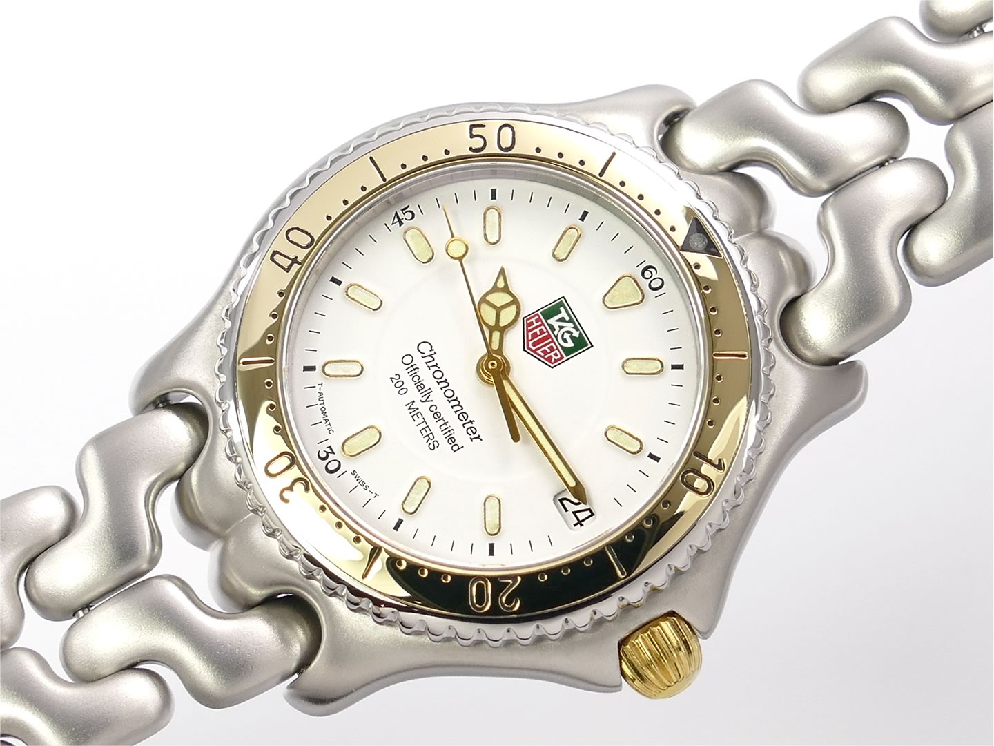 TAG Heuer SEL White Chronometer Soild Gold Bezel S87.806 – SWWatches