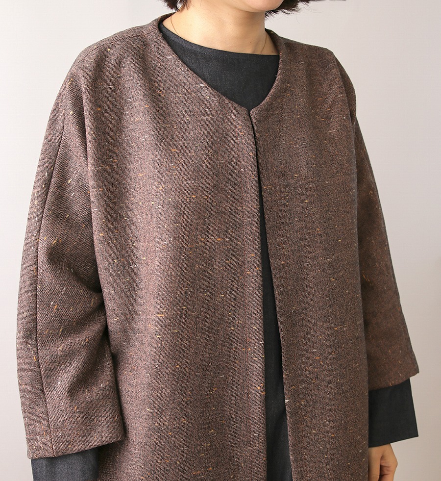 寸法図【NO.655】ドルマンスリーブのシンプルコート＜スゴラク＞ [M便