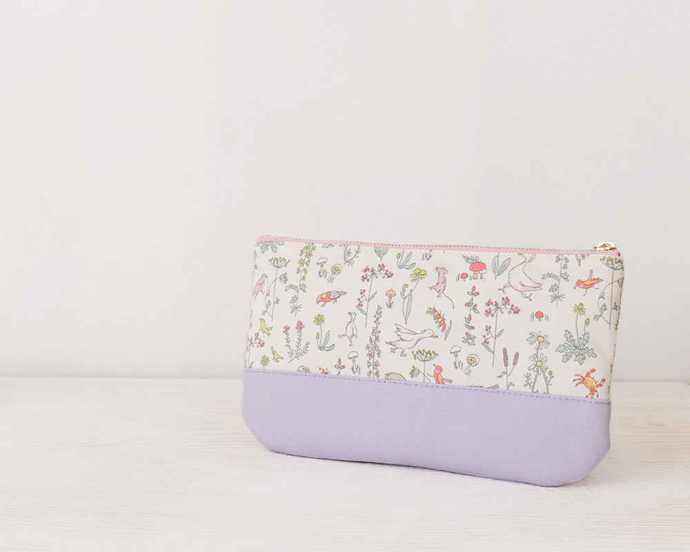 ☆Liberty バイカラーファスナーポーチキット ラベンダー [M便 1/4]の