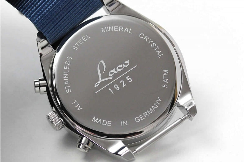 ラコ（Laco) クロノグラフウォッチ クォーツ アトランタ（ブルー