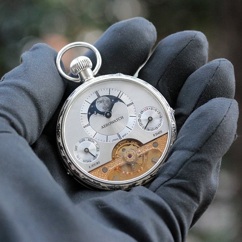 AERO(アエロ) 銀無垢 手巻き式 88798A901 レピン ゴールド-シルバー