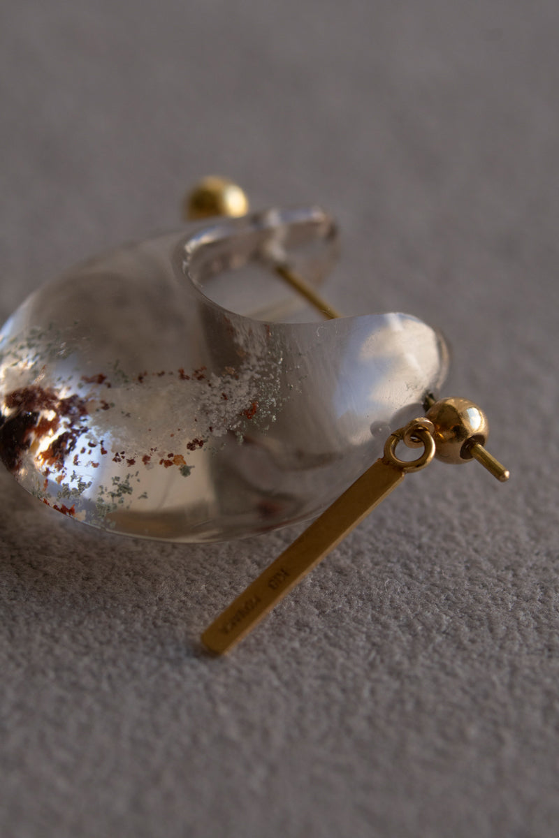 MONAKA Jewellery モナカ ロックピアス ホワイトガーデンクオーツ