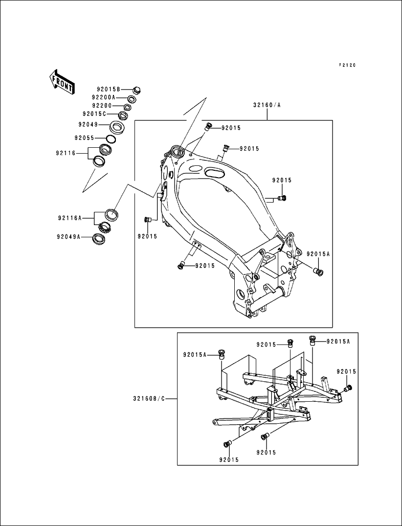Powersports Kawasaki - ZX750 (NINJA ZX7R) 1998 - Frame