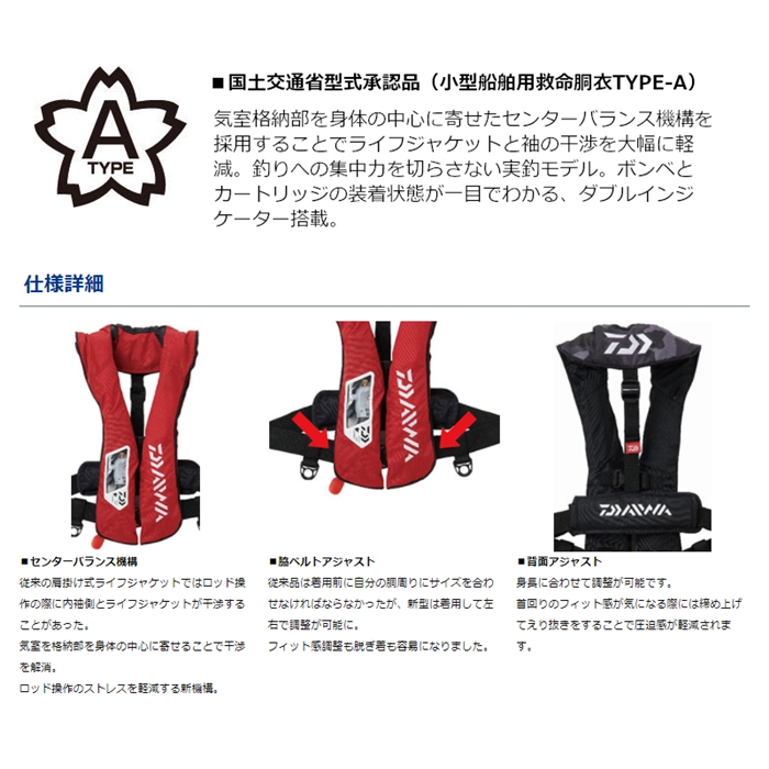 ダイワ DF-2021 ウォッシャブルライフジャケット(肩掛けタイプ自動