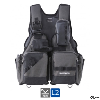 シマノ ゲームベスト フリー グレー [VF-024U] - 釣具のポイント