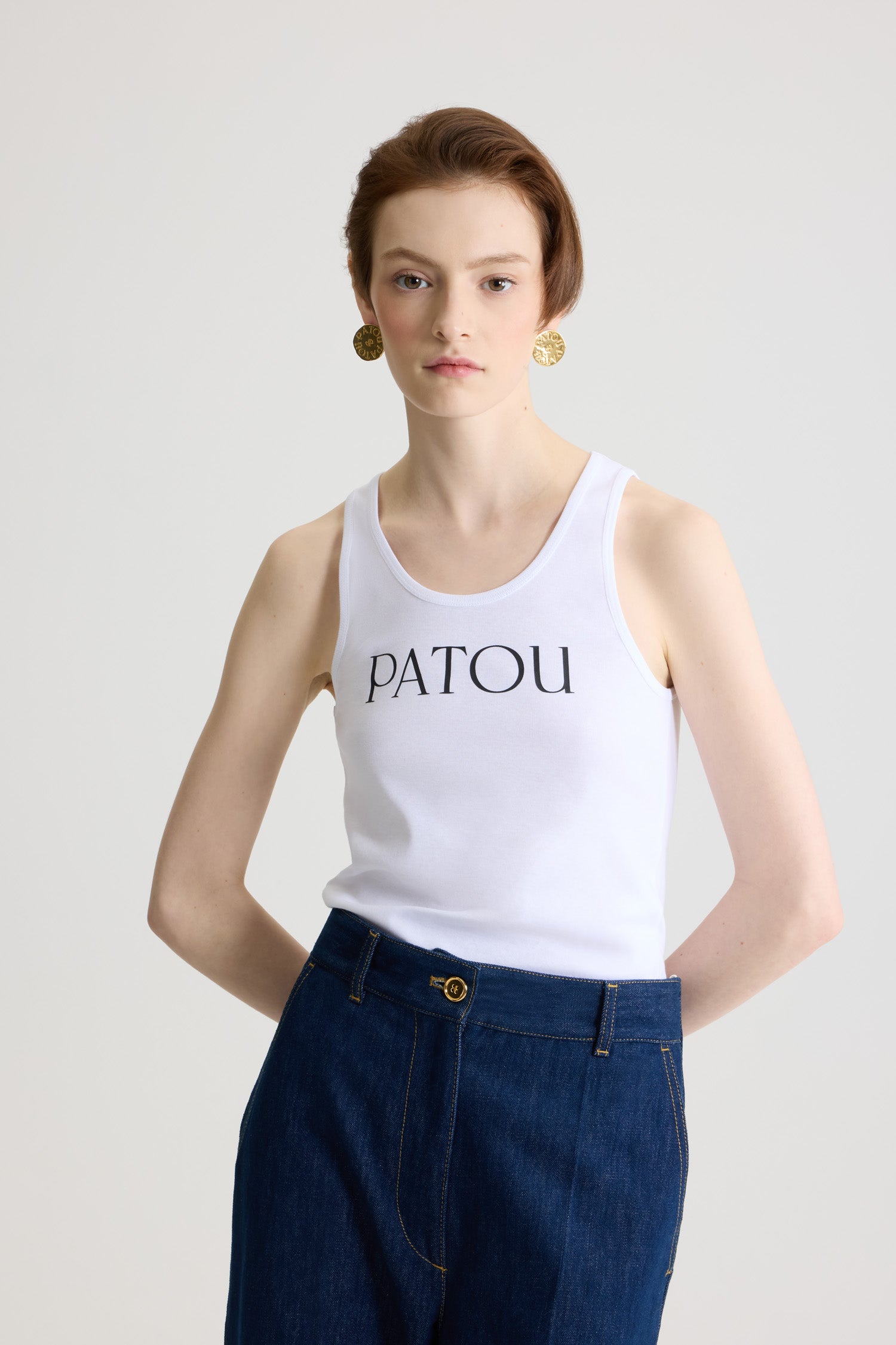 25新作 PATOU オーガニックコットン ボウTシャツ S 25新作 PATOU