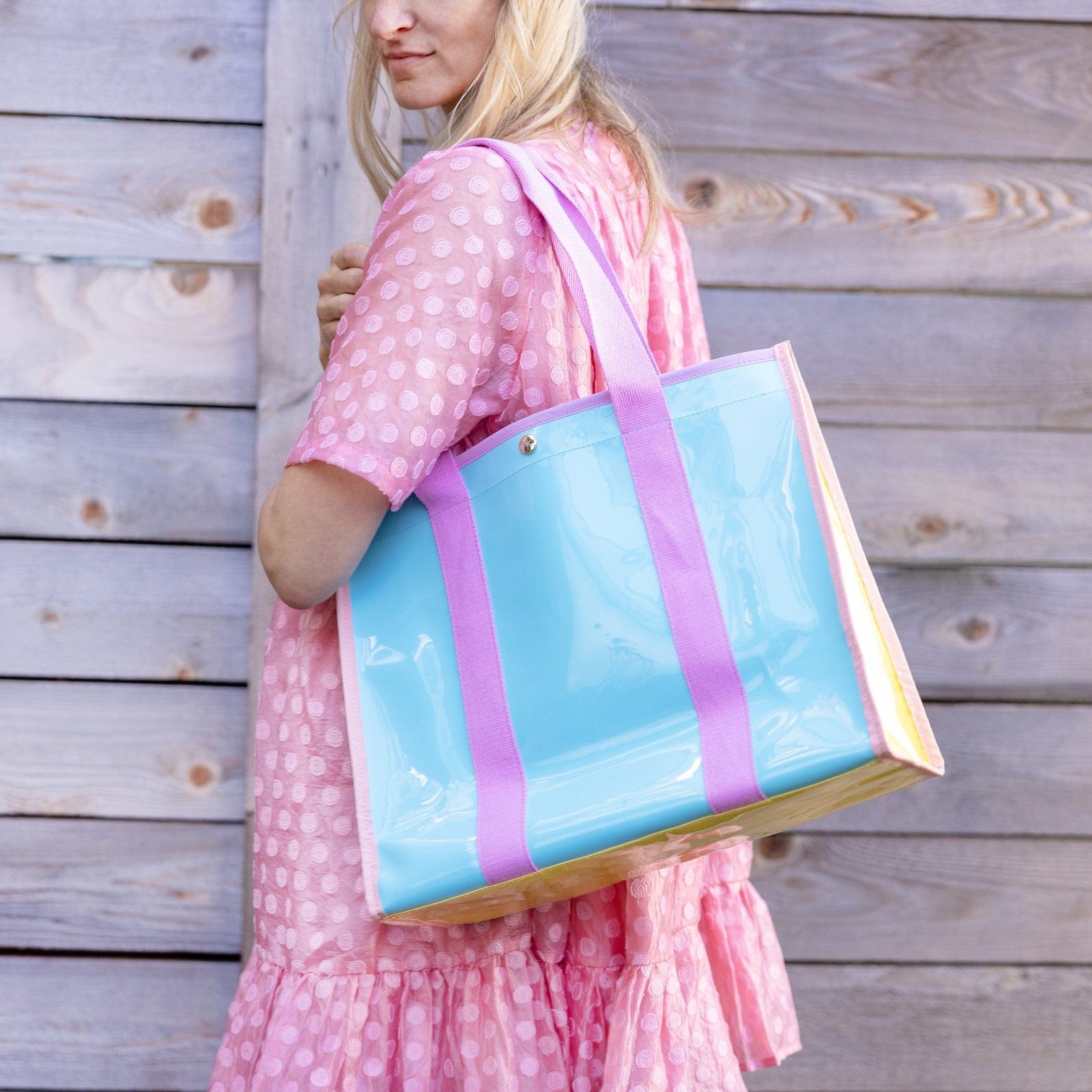 Color Block Vinyl Tote – Packed Party