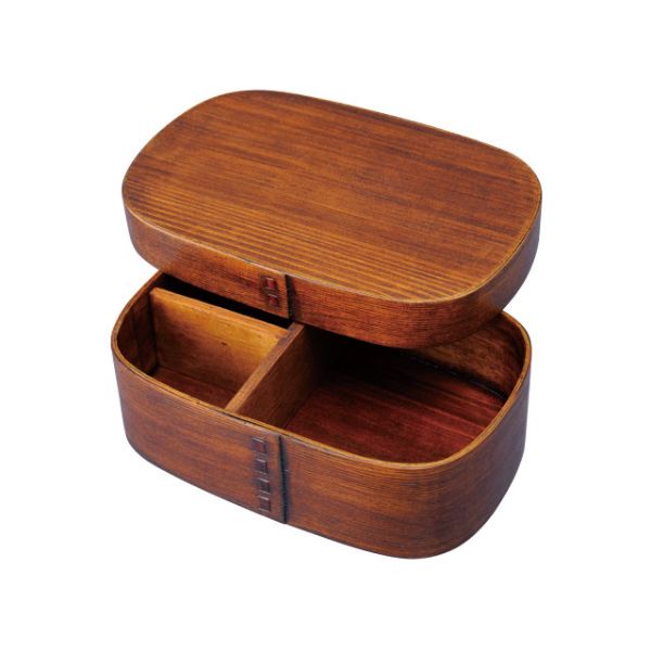 木製容器 四角長曲げわっぱ弁当箱 漆 一段 FH09S トーダイ