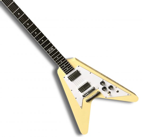 Custom Cream Yellow V Shape Electric Guitar - Palace Guitars