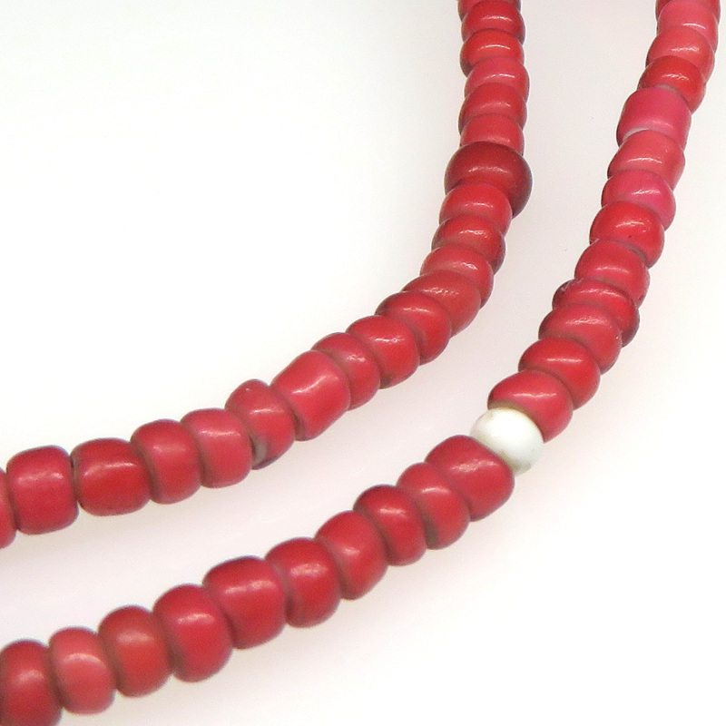 ヴェネチアンビーズ/ホワイトハーツ/小粒金赤ホワイトハーツ連