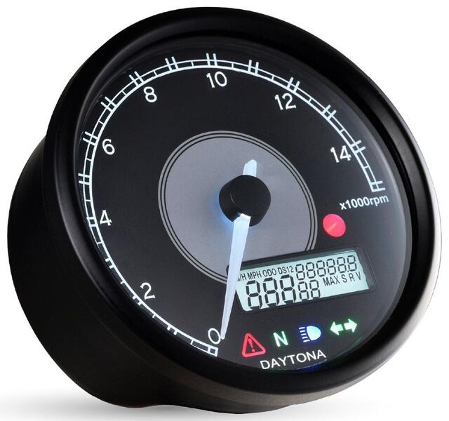 DAYTONA VELONA 電気式タコ＆スピードメーター Φ80 15000rpm 48143