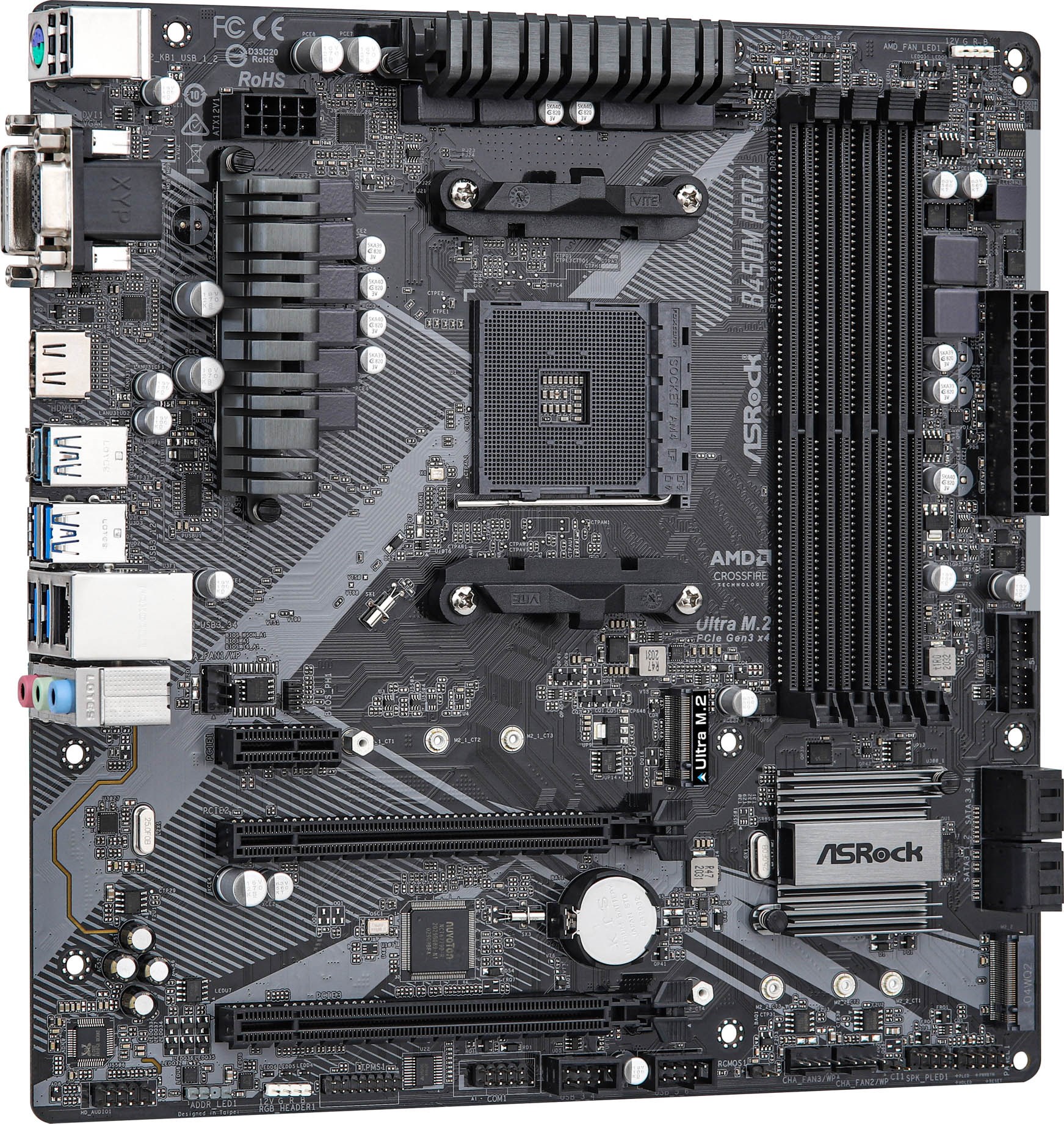 ASRock B450M Pro4 R2.0 AMD Socket AM4 Motherboard