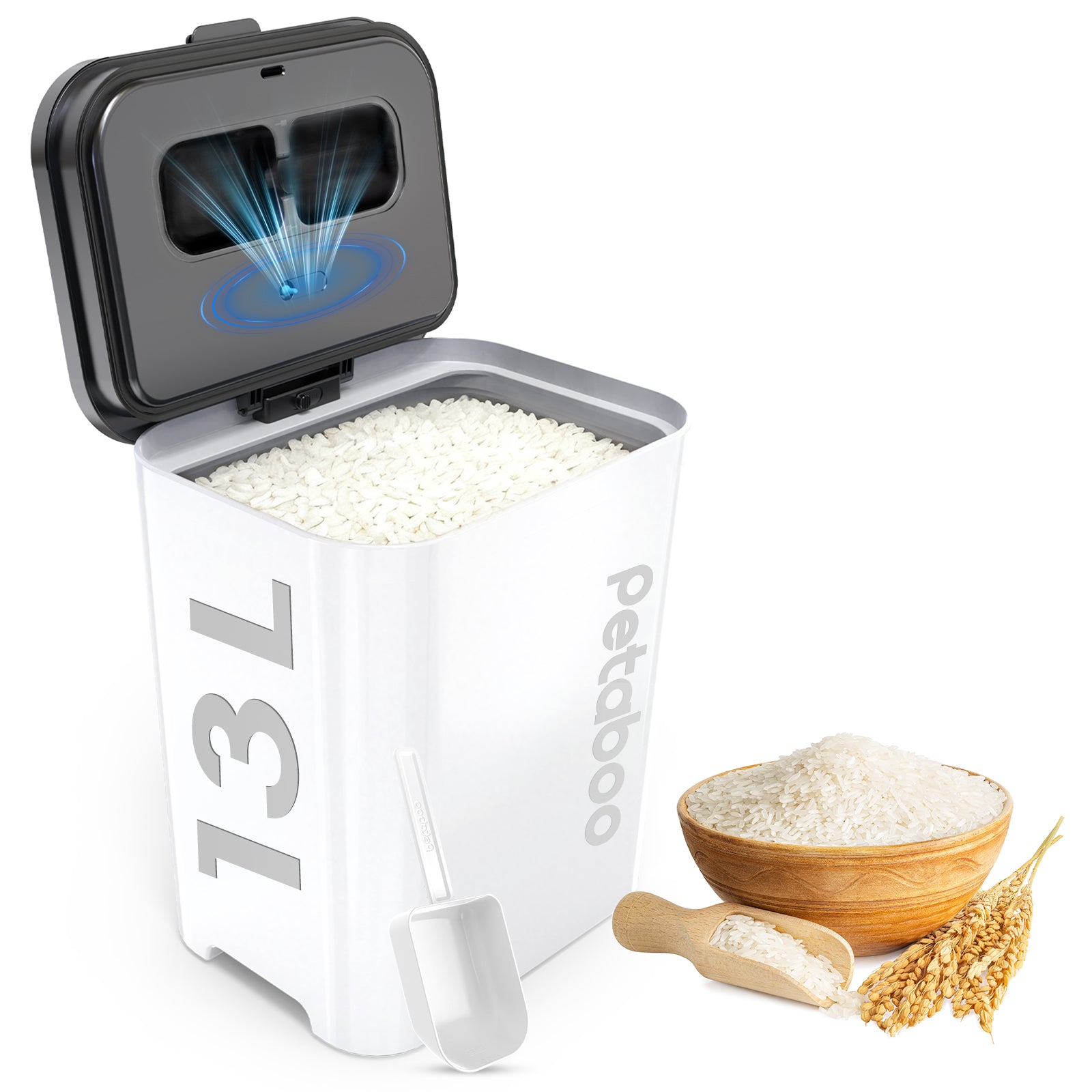 真空 米びつ｜お米の鮮度を長く保つ 密閉・防湿保存容器 | Petaboo