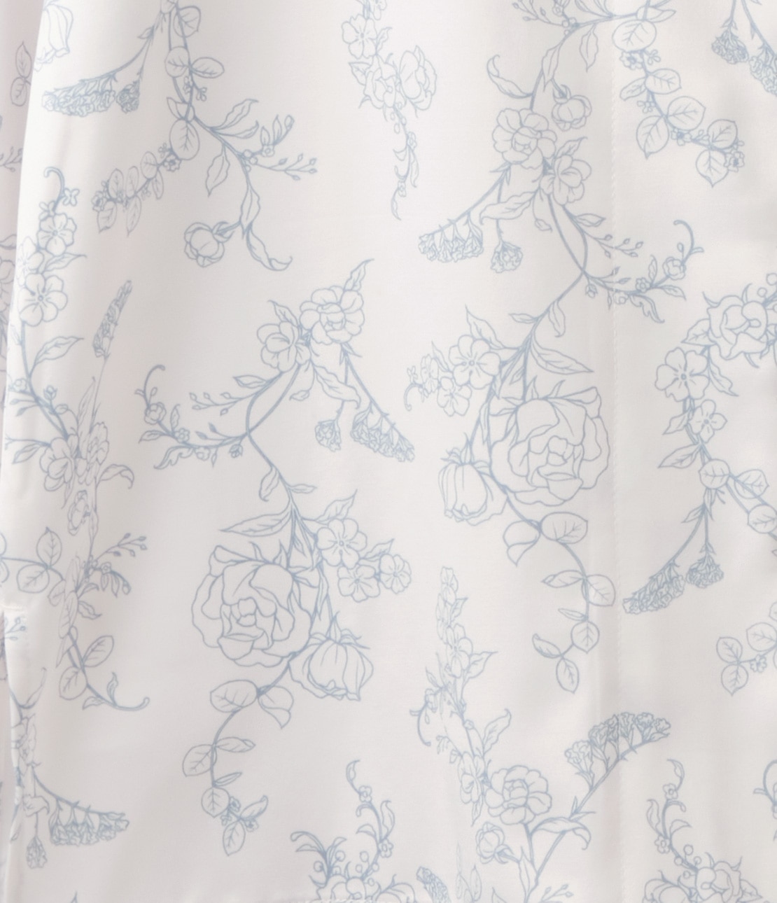 肌側起毛フラワーサテンシャツパジャマ(ワンサイズ ブルー): PEACH