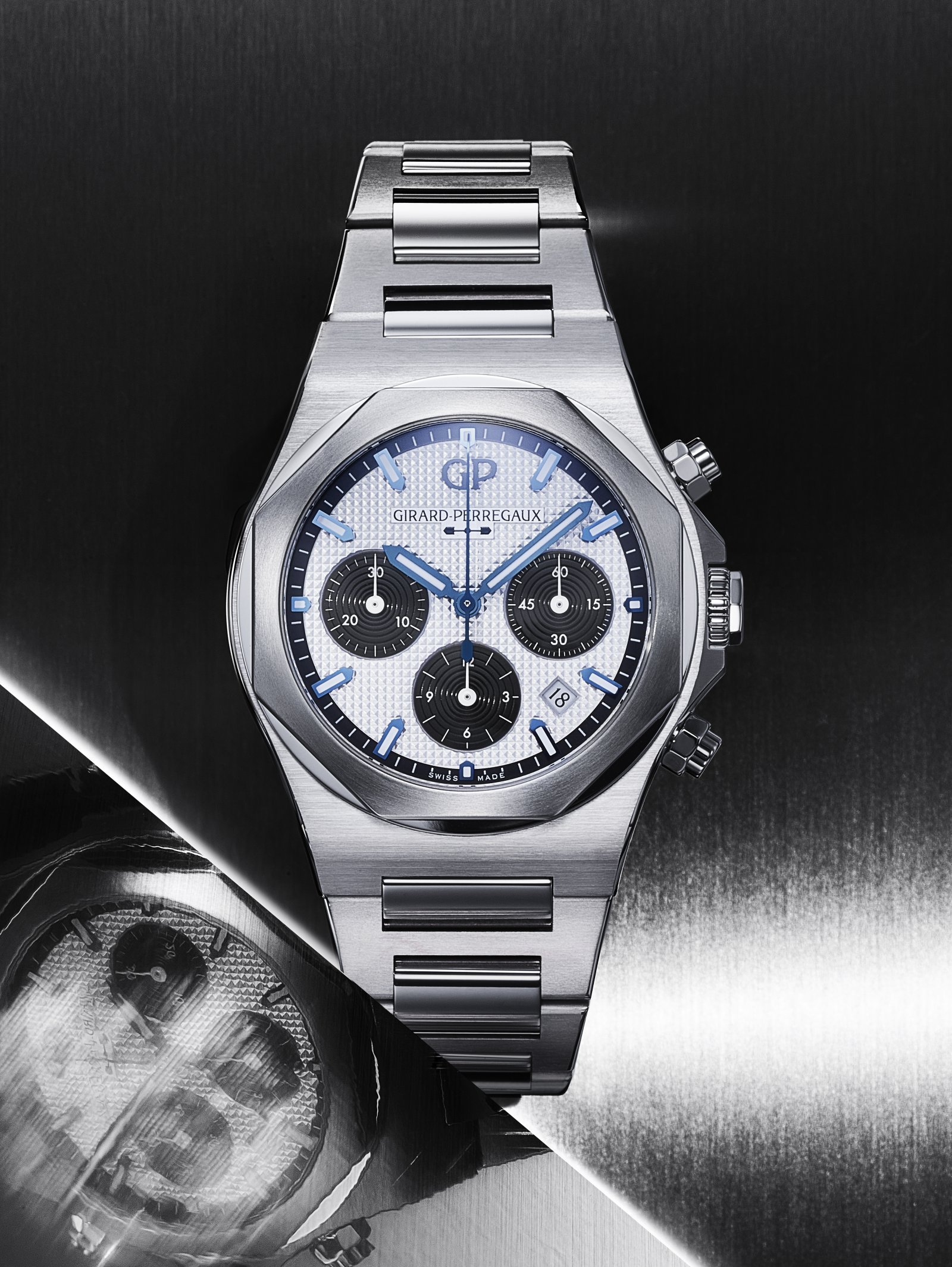 ブライトリングからジラール・ペルゴまで、シルバー文字盤に黒のサブ
