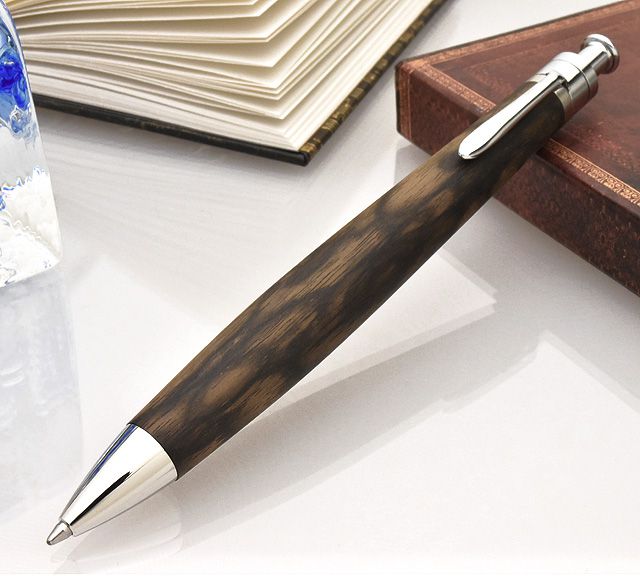 工房 楔 ボールペン ルーチェペン 黒柿 孔雀杢 | ペンハウス