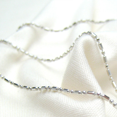 K18ホワイトゴールド ショート＆ロングチェーン 50cm 1.5mm