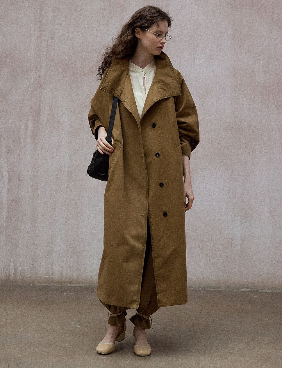 Toffee-Stand Collar Trench Jacket-BESTSELLER