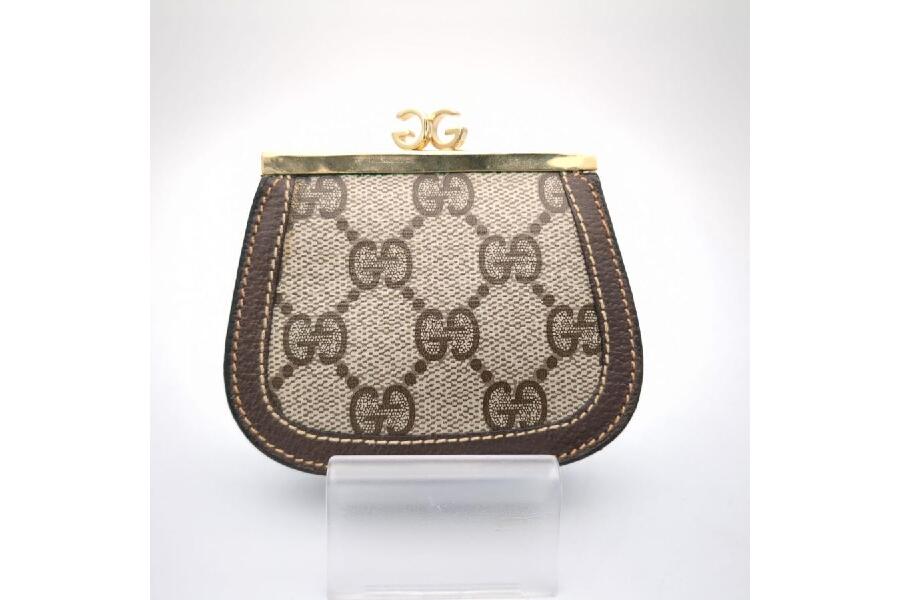 GUCCI グッチ がま口コインケース 小銭入れ オールドグッチ ブラウン