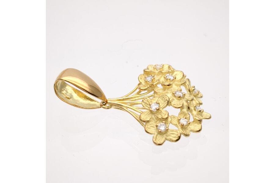 池田啓子 AKコレクション ペンダントトップ フラワー 花 K18 3.4g 布袋