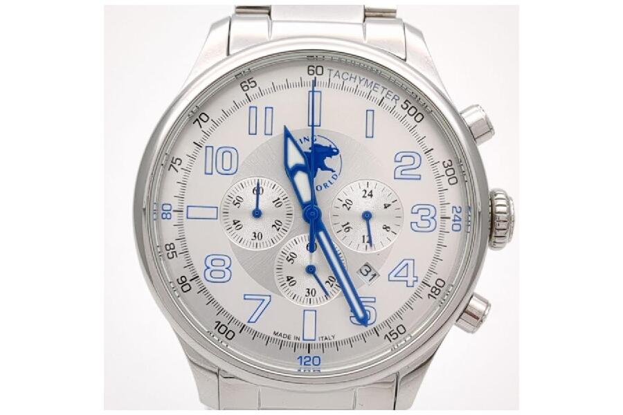 ハンティングワールド HW-008 クォーツ SS シルバー文字盤 クロノ