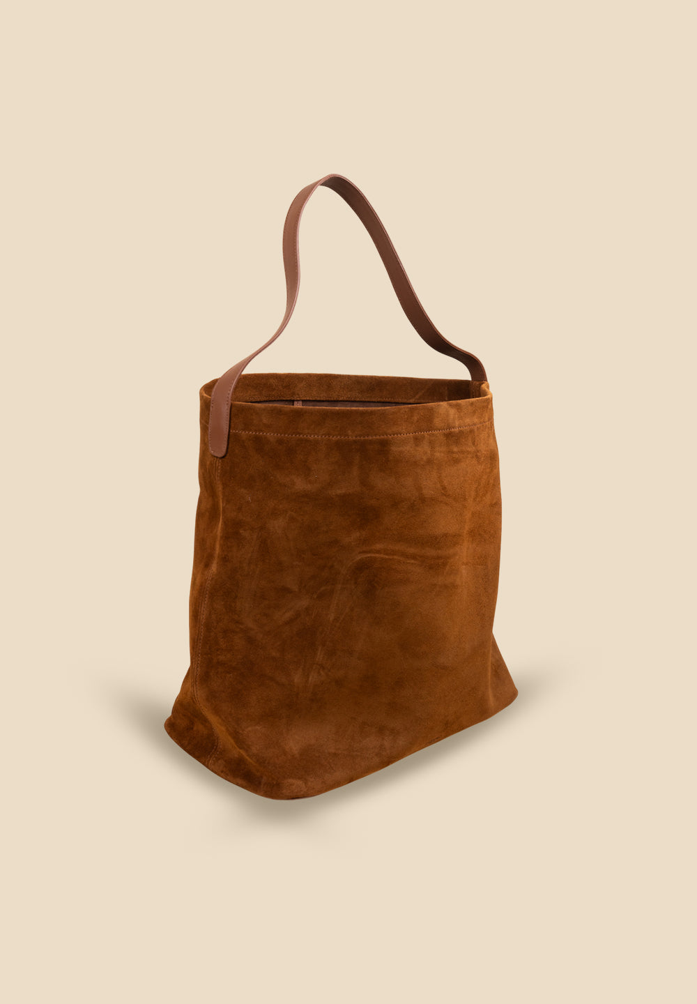 The Chelsea XL Cognac Suede Tote Bag | Pietro NYC