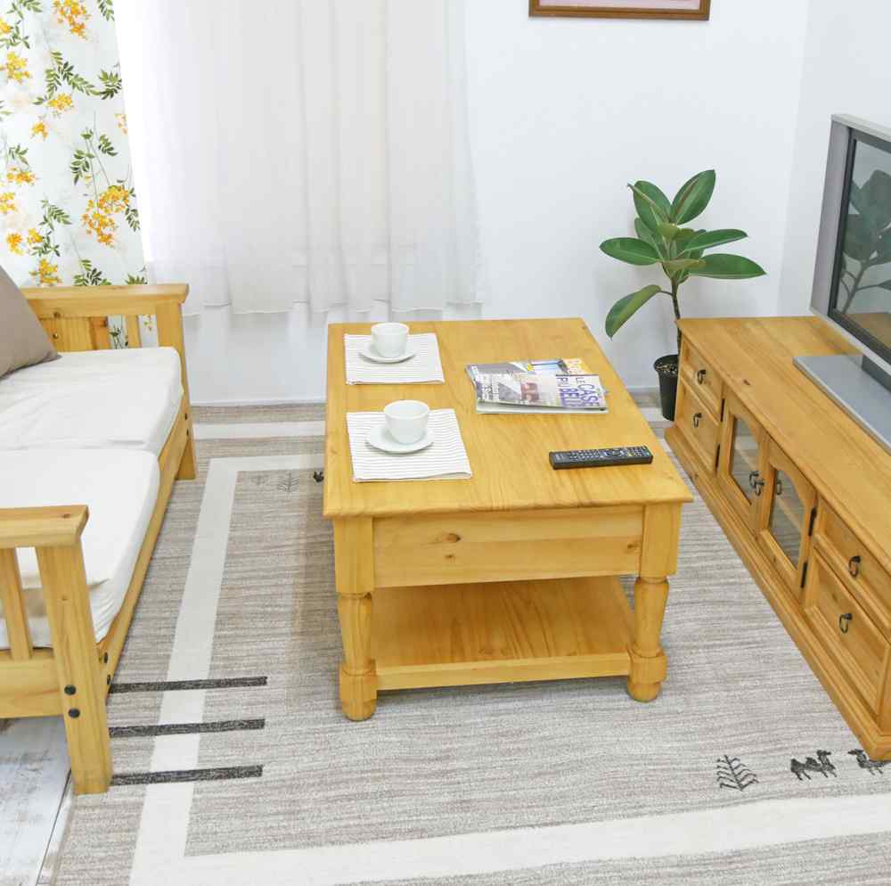 ハートのカントリーローテーブル カントリー ハート型のくり抜きロー