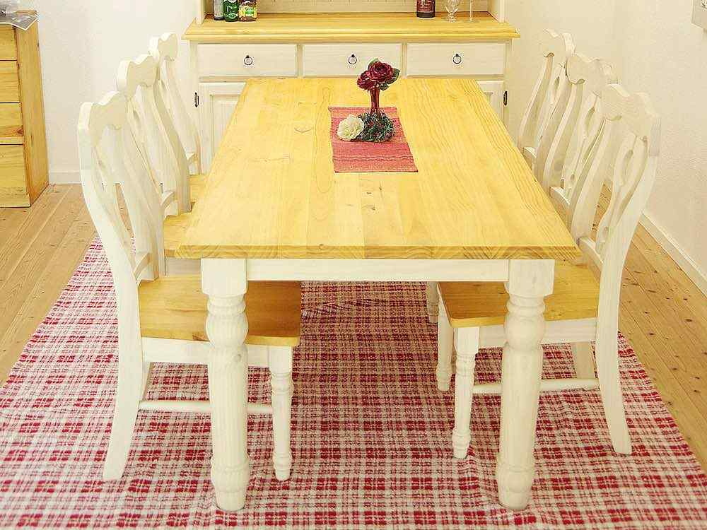 カントリー 天然パイン テーブル 椅子4脚 ダイニングオールパイン