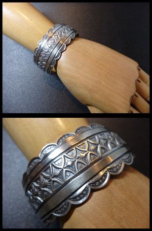 ナバホ Gary・Reeves ゲーリー・リーブス スタンプワーク バングル