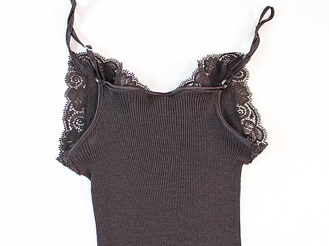 Oscalito】【オスカリート】 3408 シルクXウール キャミソール Moka