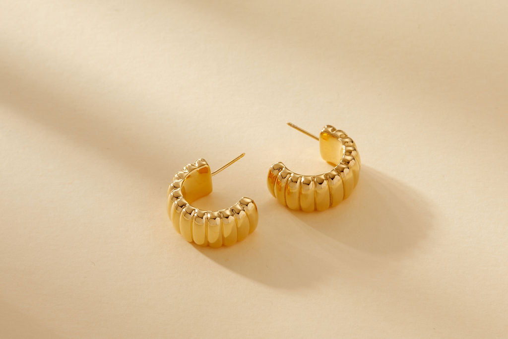 Ridged Half Hoops – PRADO Jewels