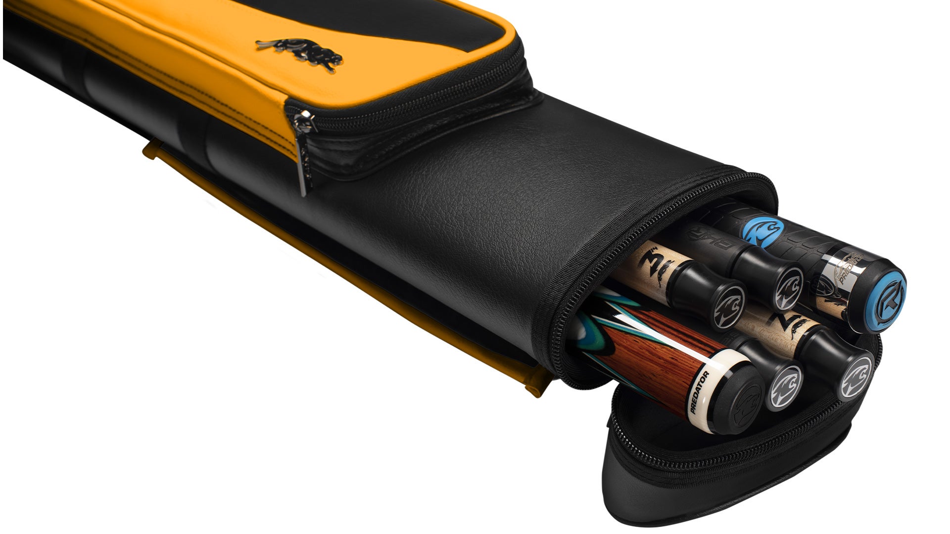 Predator Roadline Black/Yellow Hard Pool Cue Case - 2 Butts x 4