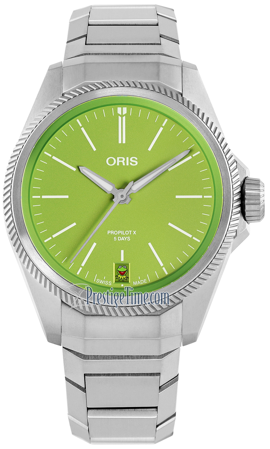 01 400 7778 7157-Set Kermit Oris ProPilot X Calibre 400 39mm Mens