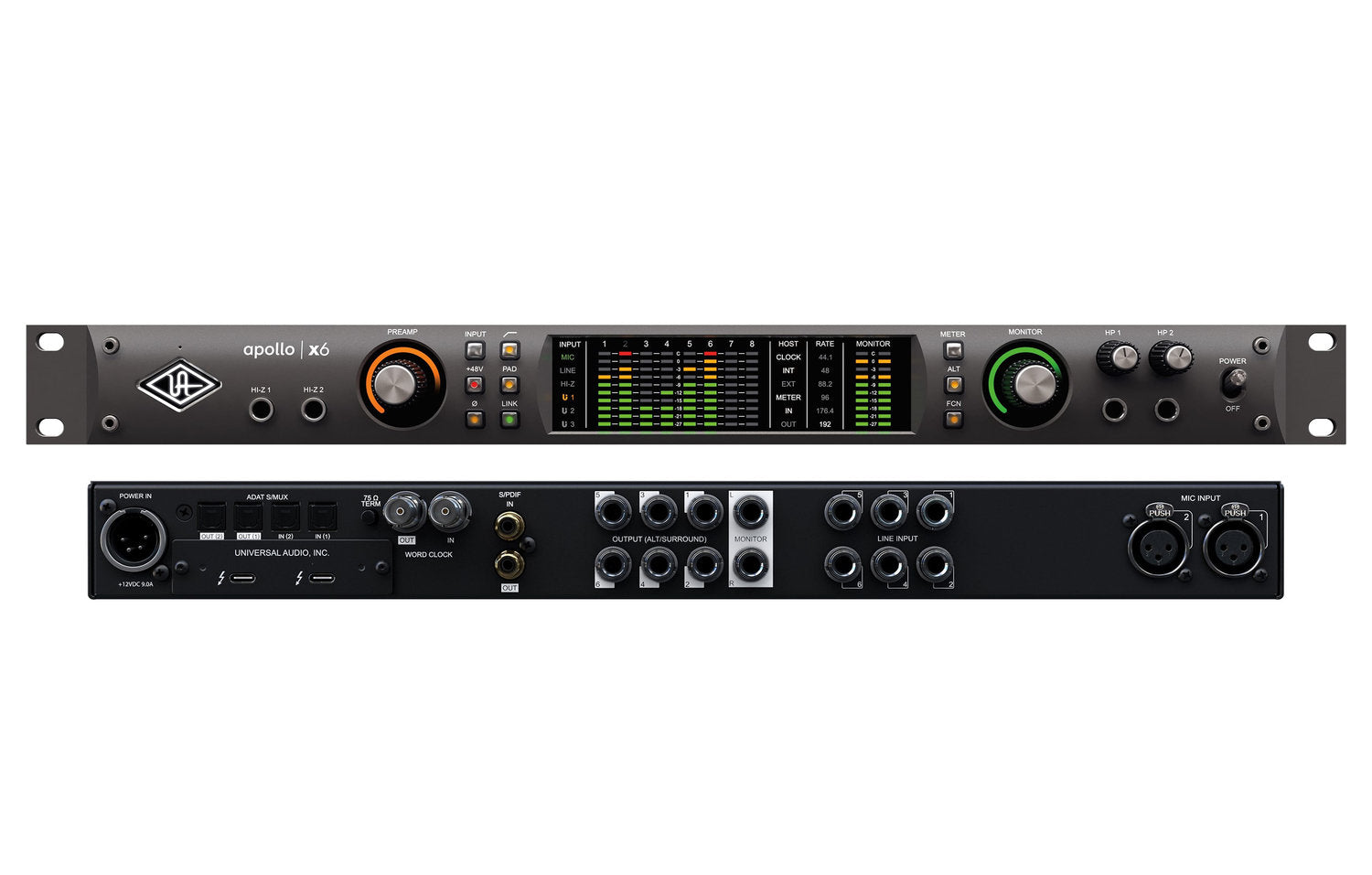 Universal Audio Apollo x6 Thunderbolt 3 Audio Interface (Rack/Mac