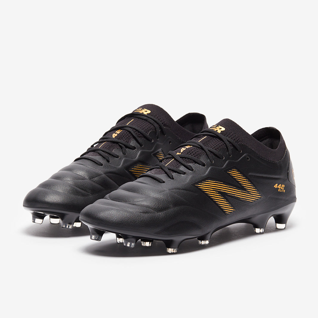 New Balance 442 V2 Elite Firm Ground - Black/Metallic Gold - Adult