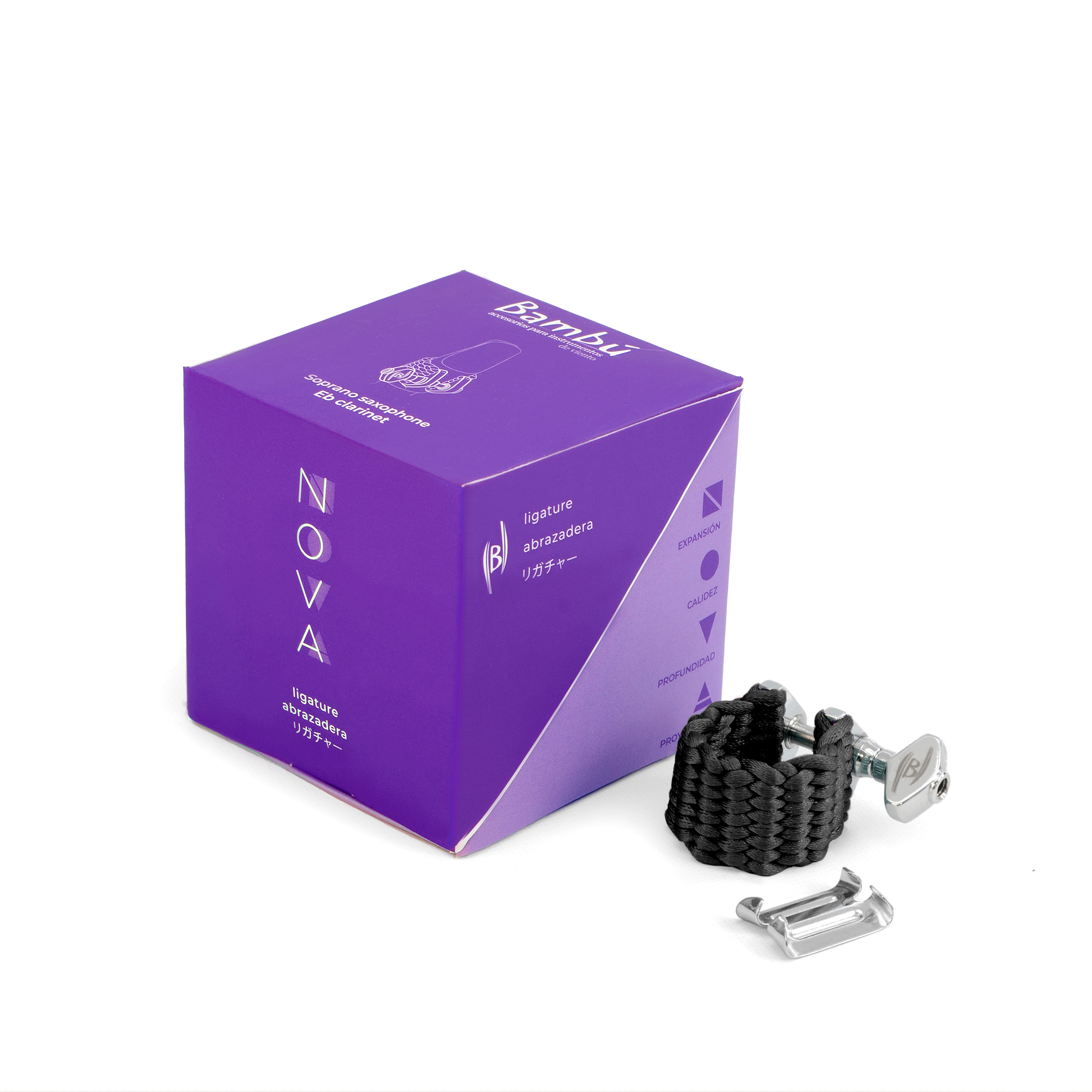 Bambu NOVA Woven Ligature for Soprano Saxophone/Eb Clarinet, Bambu