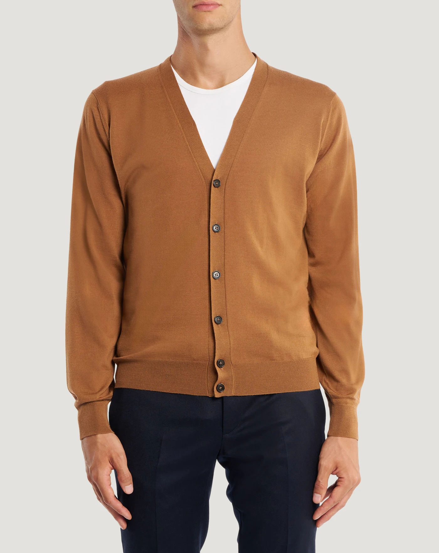 メンズウールカーディガン キャメル | PT Torino