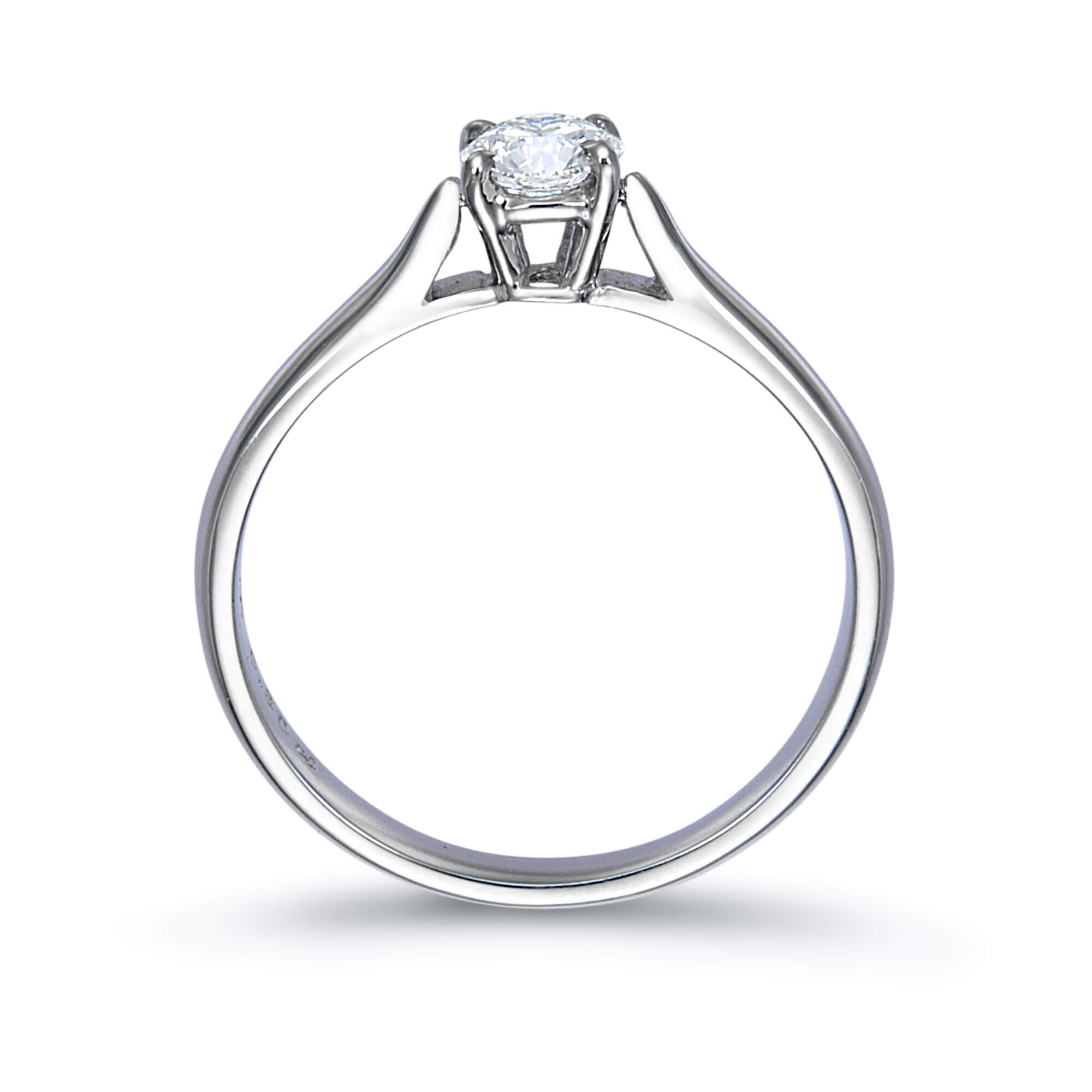 4本爪テーパードラウンドダイヤモンドリング | 結婚指輪・婚約指輪のQDM